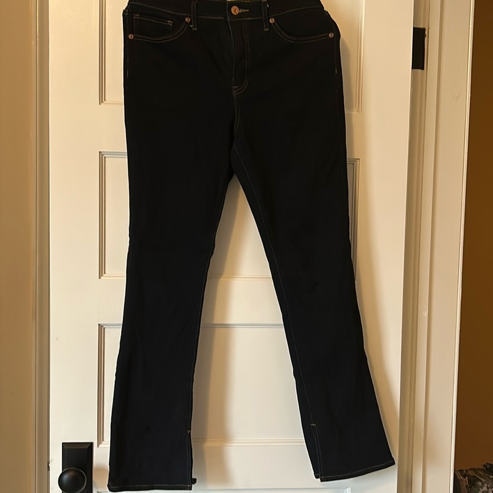 Jean mid rise skyscraper by Express. Dark blue size 10 Short